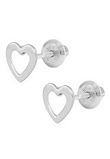 gorgeous open heart baby silver earrings
